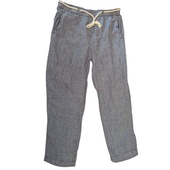 C&C California 100% Linen Pants Fisherman Core Lagenlook Chambray Rope Nautical - Picture 1 of 8